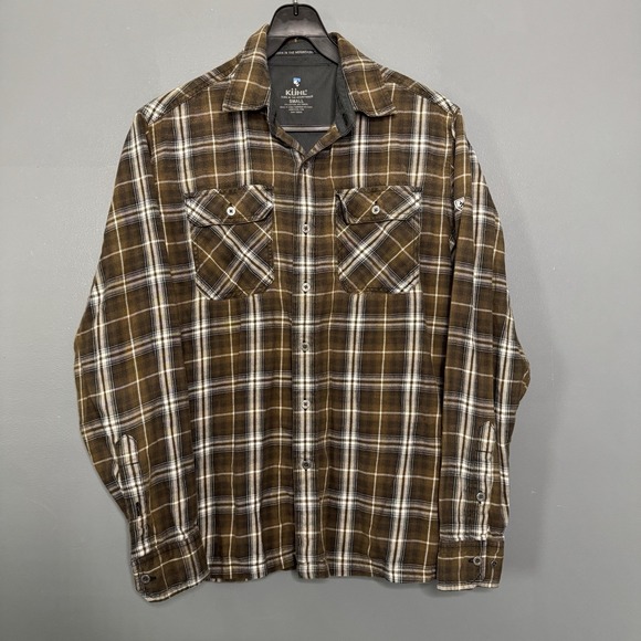 Kuhl Other - Kuhl Button Up Shirt Mens Small White Brown Plaid Flannel Outdoors Button Down